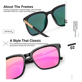 SIPHEW Oversized Square Sunglasses for Women|Lightweight Fashion Sunglasses 100% UV400 Protection|Trendy Mirrored Shade