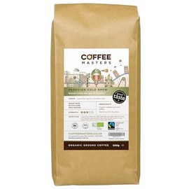 Coffee Masters Peruvian Cold Brew Ground Coffee - 500g Medium Roasted Espresso Ground Coffee for Cold Brewing - Organic, Single Origin, Fair Trade Coffee Ground from 100% Arabica Coffee Beans