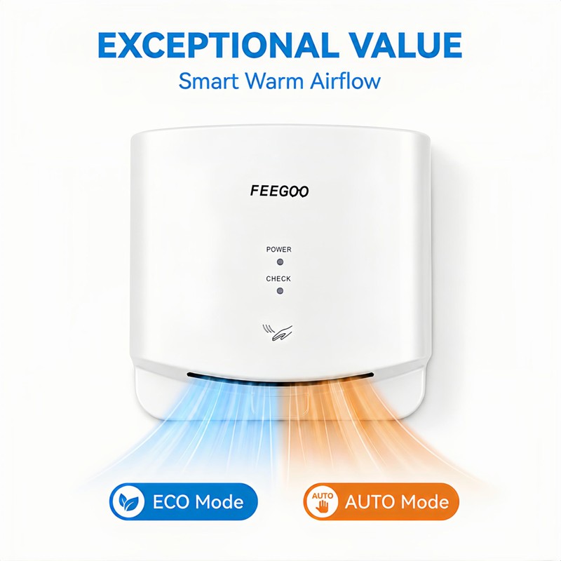 Compact Hand Dryer for Bathroom＆Small Business, 110V-130V, White