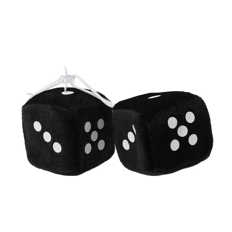 A FEI 1 Pair Fuzzy Dice Dots Rear View Mirror