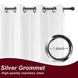HolidayIdeas White Outdoor Curtains for Patio Waterproof 8 Pcs All Weather Balcony Grommet Top Outside Curtains for Apartments, Gazebo, Pergolas, Porch, 54x84 Inch