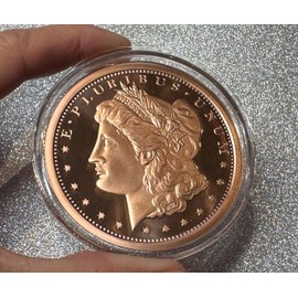 Katy Craig 5oz .999 Morgan Dollar Fine Copper Round with Capsule Size XL (64mm) Large