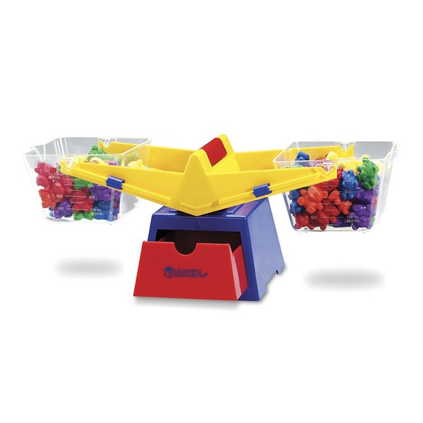 Explore volume and compare solids and liquids with this sturdy bucket balance, including weights and counters