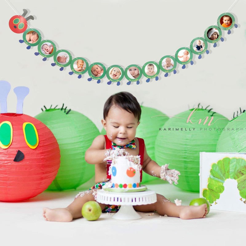 Hungry Caterpillar Monthly Milestone Photo Banner - Newborn to 12