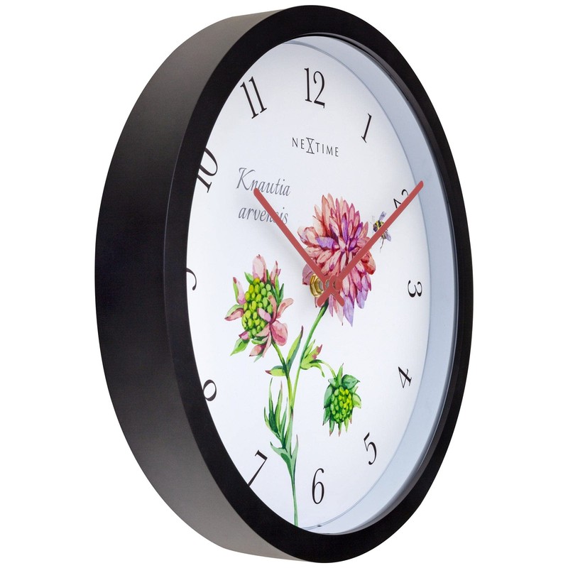 NeXtime Wall Clock (Garden/Inside) 30.5 cm - Black Plastic Knautia