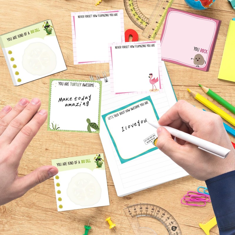 Lovarywow Inspirational Sticky Notes Gifts - 9 Pack Fun Positive