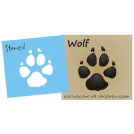 Stencils by Joanie Joanie Stencil Wolf 3" Paw Print Track Hunting Animal Outdoor Cabin Rustic Signs