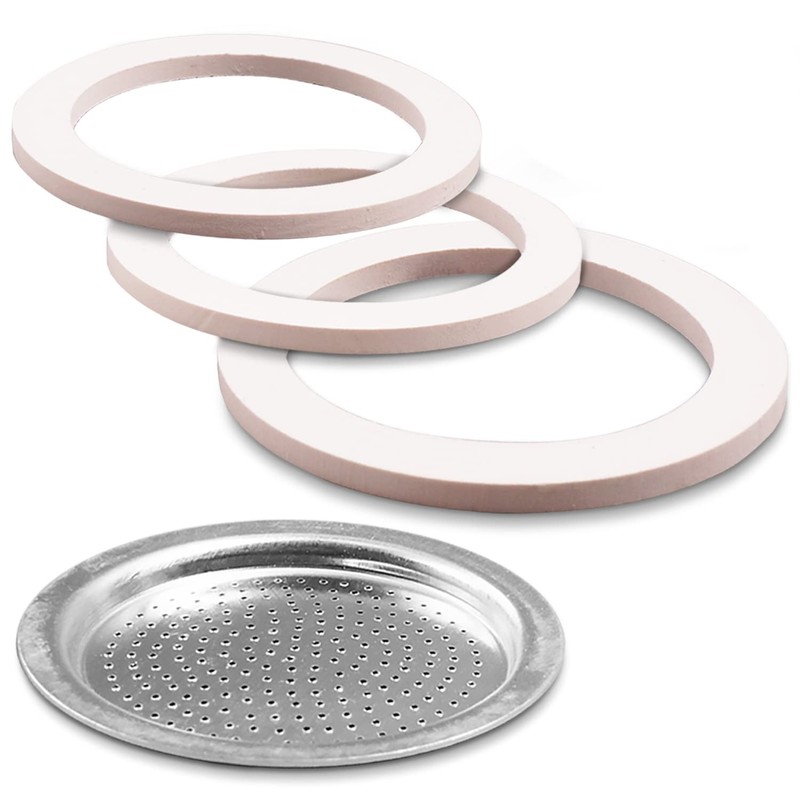 VIOKS 3x Sealing Ring Espresso Maker + Espresso Strainer Insert
