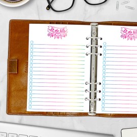 A5 Rainbow To Do List Groovy Planner Insert Refill, 5.83 x 8.27 inches, Fits 6-Rings Binders - Filofax, LV GM, Moterm, Choice of Quantity