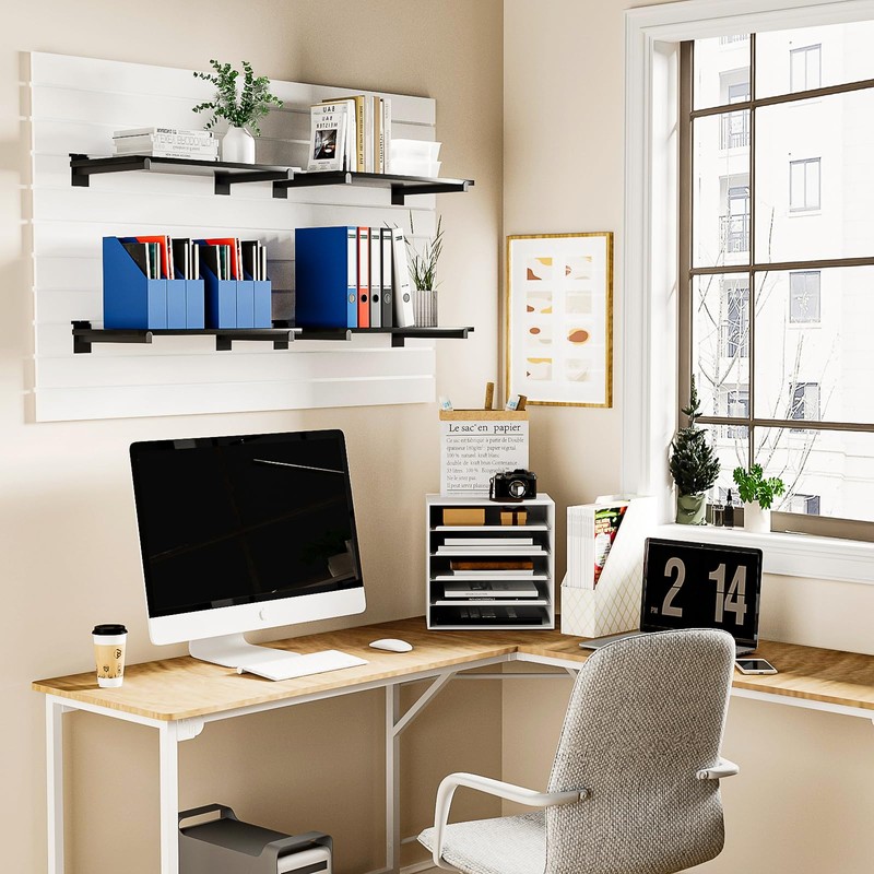 WETOECOTEC 8 Inch Square Tubing Slatwall Shelf Bracket , Heavy