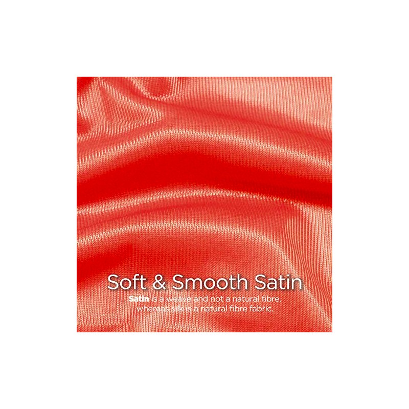 Donna Gorro Satén Dormir Niños Pelo Suave Ducha Color Rojo