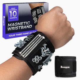 Magpie Magnetic Wristband - 10 Extremely Powerful Magnets for Holding Screws, Nails and Drill Bits, Made of Enhanced Nylon for Lightweight and Durability, For Men/Dad/Husband/DIY