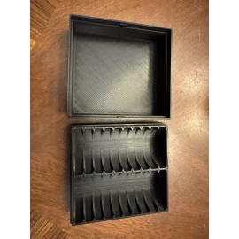 Storage Solutions 3DP Black Storage Box Holds 20x 1oz Silver 40mm Coins In Direct fit Capsules