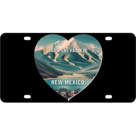 Taos Ski Valley New Mexico Travel Souvenir Destination Heart Design Metal License Plate