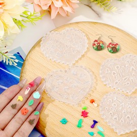 Polymer Clay Mini Molds, 4 Pcs Mushroom Polymer Clay Silicone Molds Fall Polymers Clays Mold Earring Polymers Mold for Jewelry（4 Shapes, Substitute Micro Clays Cutters）