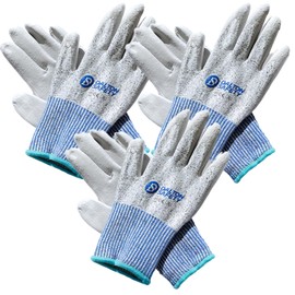 Dalton Safety 3 Pairs Of XXL Cut Resistant Level 3 Work Gloves, HPPE Knitted Cuff, PU Coated Palm & Fingertips. Perfect For General Duty, Gardening, Glass Cutting & Sheet Metal Handling