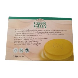 Green Valley Turmeric Soap transparent Gycerin Bar Dark Circle Glow Skin 3.17 oz