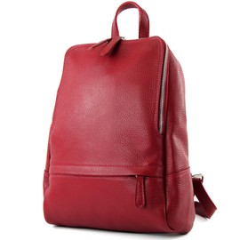 modamoda de - T138 Italian Women's Leather Backpack Bag, Dark Red2021