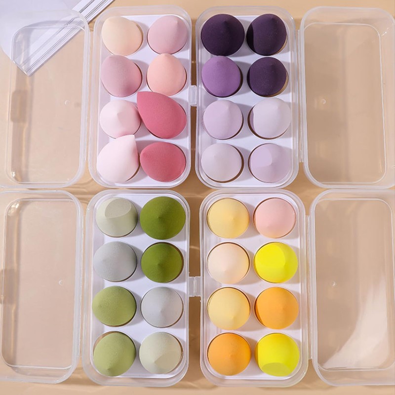 Makeup Sponge Set, 4-8 Pieces, Multi-Colour (Green)