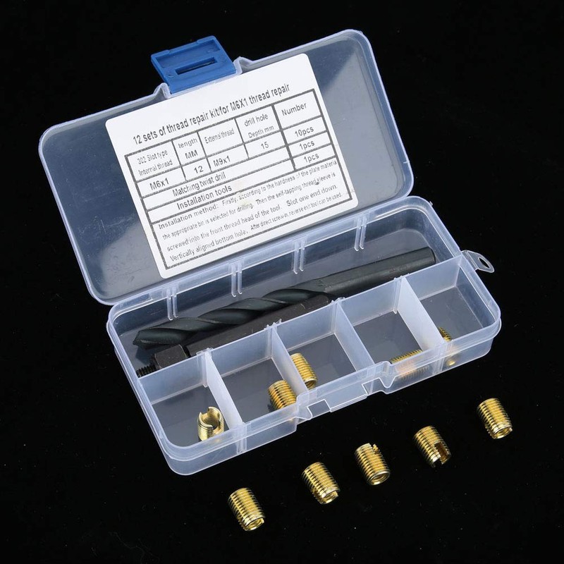 12Pcs Thread Repair Kit, M6 x 1mm (Outer diameter M9