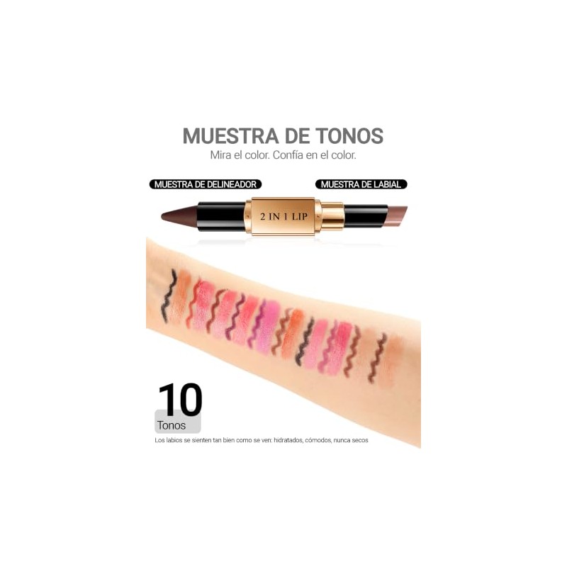 Erinde Barra de labios y perfilador 2 en 1,#09