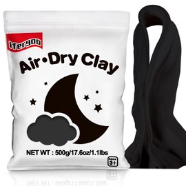 Ifergoo Black Foam Modeling Clay- Moldable Cosplay, Air Dry, Squishy Molding Clay for Adult Arts & Craft Project, Fake Bake, Slime Supplies, 1.1LBS/500G (Black)