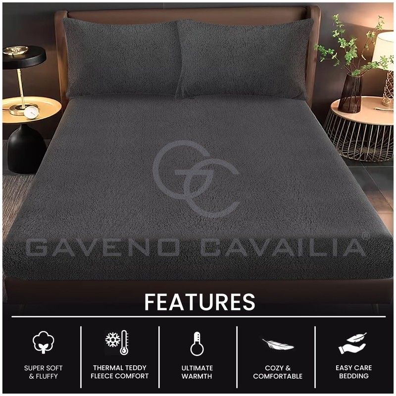 GC GAVENO CAVAILIA Teddy Bear Fleece Single Fitted Sheet -