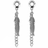 CAIRIAC Feather Ear Gauges Dangle Plugs Tunnel for Ears, 2g