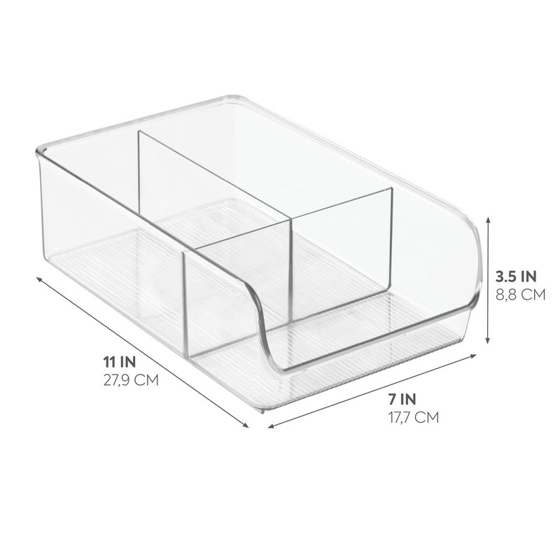 iDesign storage box with 3 compartments, medium storage box without