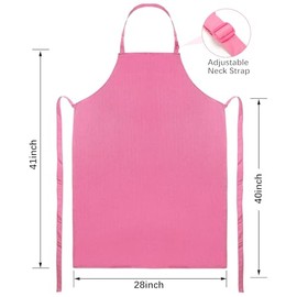 Paquete de 2 delantales de goma impermeables, delantal ajustable rosa para hombres y mujeres | Heavy duty work apron for dishwashing, chemical lab but