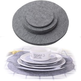 mohito Pack of 24 felt pot protectors, pan protectors, stacking protection, felt pan protection, round multi-size pan protectors, pan protectors, felt, for crockery, kitchen, grey, stacking protection, scratch protection, soft