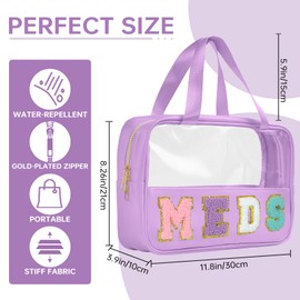 Nurse Bag Nursing School Essentials Medical Assistant Bag Clear Portable Toiletry Bags Chenille Letter Nurses Gifts for Women Clinical Pouch for Students (STB-ZS-MEDS, STB-ZS-MEDS)
