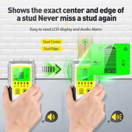 Stud Finder Wall Scanner Sensor - 5 in 1 Stud Sensor Detector Wall Scanner with LCD Display Beam Finders for The Center and Edge of Metal Wood AC Wire Studs Pipe Joist Detection