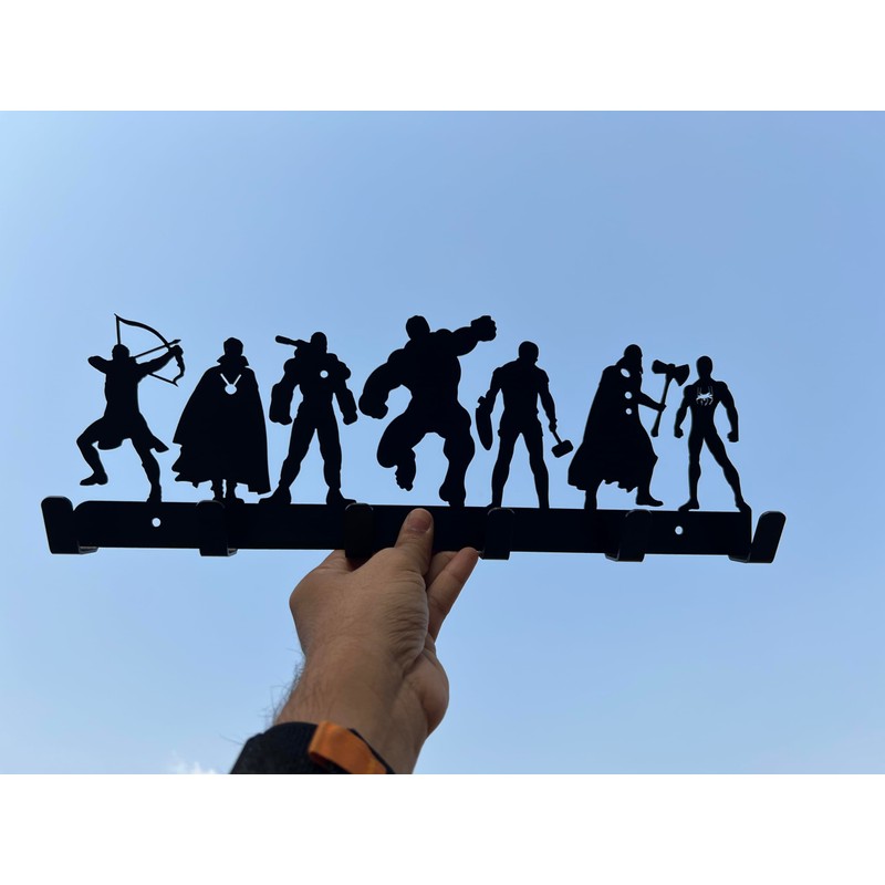 HeavenlyKraft Superhero Coat Hook Wall Mounted 6 Hooks, Entryway Organizer,