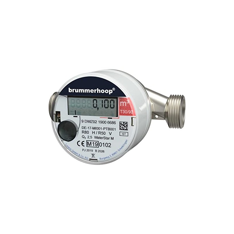 Waterstar M-ETH Wireless Hot Water Meter Q3:2.5 DN15 Wireless M-Bus