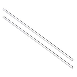 sourcing map Pack of 2, 5 mm x 250 mm, clear, solid acrylic, round rod, PMMA rod