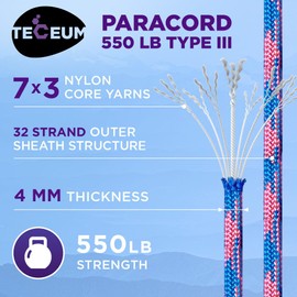 TECEUM Utility Nylon Rope Baby Shower – 200 ft– 4mm – Heavy Duty Rope – Tent Cord – Outdoor Сamping Rope –Camping Hiking Gear and Equipment – EDC Cord – Strong Survival Rope 0109b