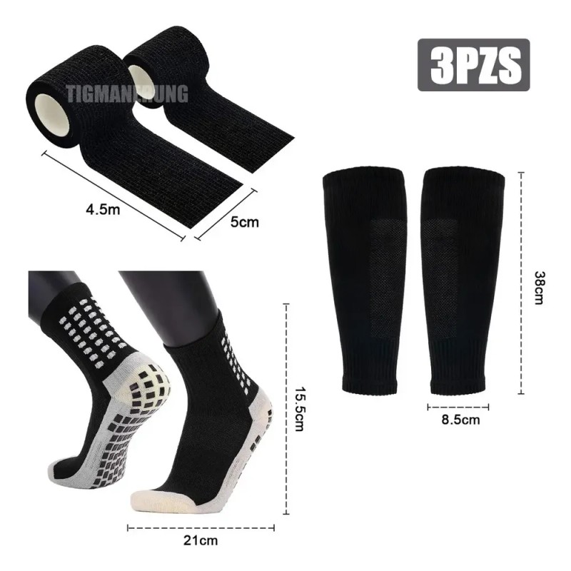 Calcetas Antideslizantes de Fútbol Tigmanerung para Adulto, Pack de 3