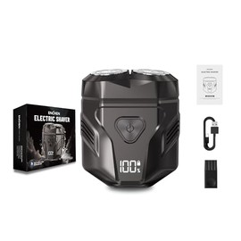 Mini Rasuradora Eléctrica Afeitadora Hombre Barba Trimmer, Ipx7 Impermeable | Portátil Rotativa de Doble Anillo, Cabezal Magnético 2d, Con Pantalla Digital Y Bloqueo De Seguridad Enchen