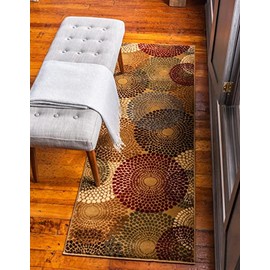 Unique Loom Barista Collection Area Rug - Java (2' x 8' Runner, Beige/Black)