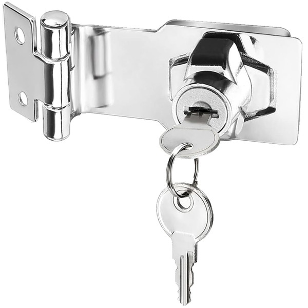 Litensh Keyed Hasp Locks with Keys, Twist Knob Keyed Locking