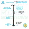 Infinity Bastón Infinity Luz Led 4 Apoyos Plegable Base Articulada