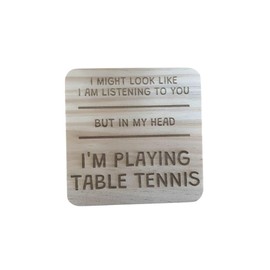 Ashton and Finch Funny Table Tennis Coaster Laser Engraved Gift Wooden