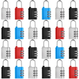 Kenning 24 Pack Combination Lock 3 Digit Outdoor Padlock Locker Lock Combo Lock Combination Padlock for School Gym Sports Locker, Gate, Luggage, Fence, Tool Box, Hasp Storage Case, Blue,Sky