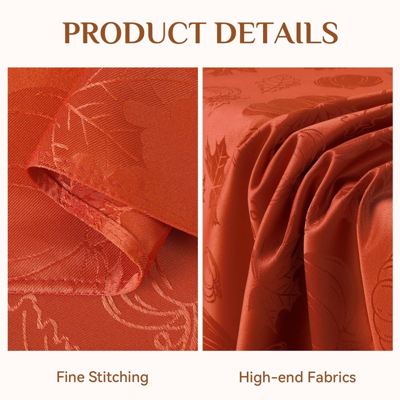 Softalker Autumn Table Cloth Orange Pumpkin Tablecloth Rectangle 140x200 cm