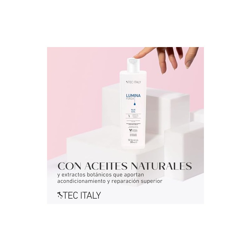 TEC ITALY Lumina Forza Color Azul Matiza Refuerza Cabello Brillo