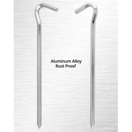 QWORK 25 x Tent Pegs, 18 cm, Robust Aluminium Pegs, Ground Anchors for Normal Ground