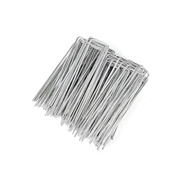 Landscape Staples, 50 Packs 6 Inches Heavy Duty 11 Gauge Galvanized Steel Garden Stakes Staples Securing Pegs for Securing Weed Fabric Landscape Fabric Netting Ground Sheets and Fleece
