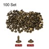 sourcing map 100 Sets Leather Rivets 10 x 9mm Metal