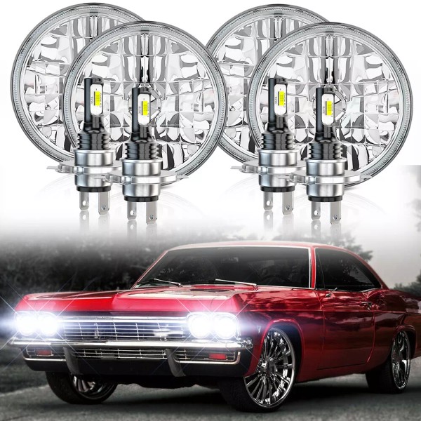 CHUSYYRAY 5.75" 5-3/4 inch LED Headlight Hi/Lo DRL for Chevy